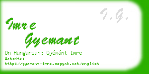 imre gyemant business card