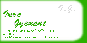 imre gyemant business card